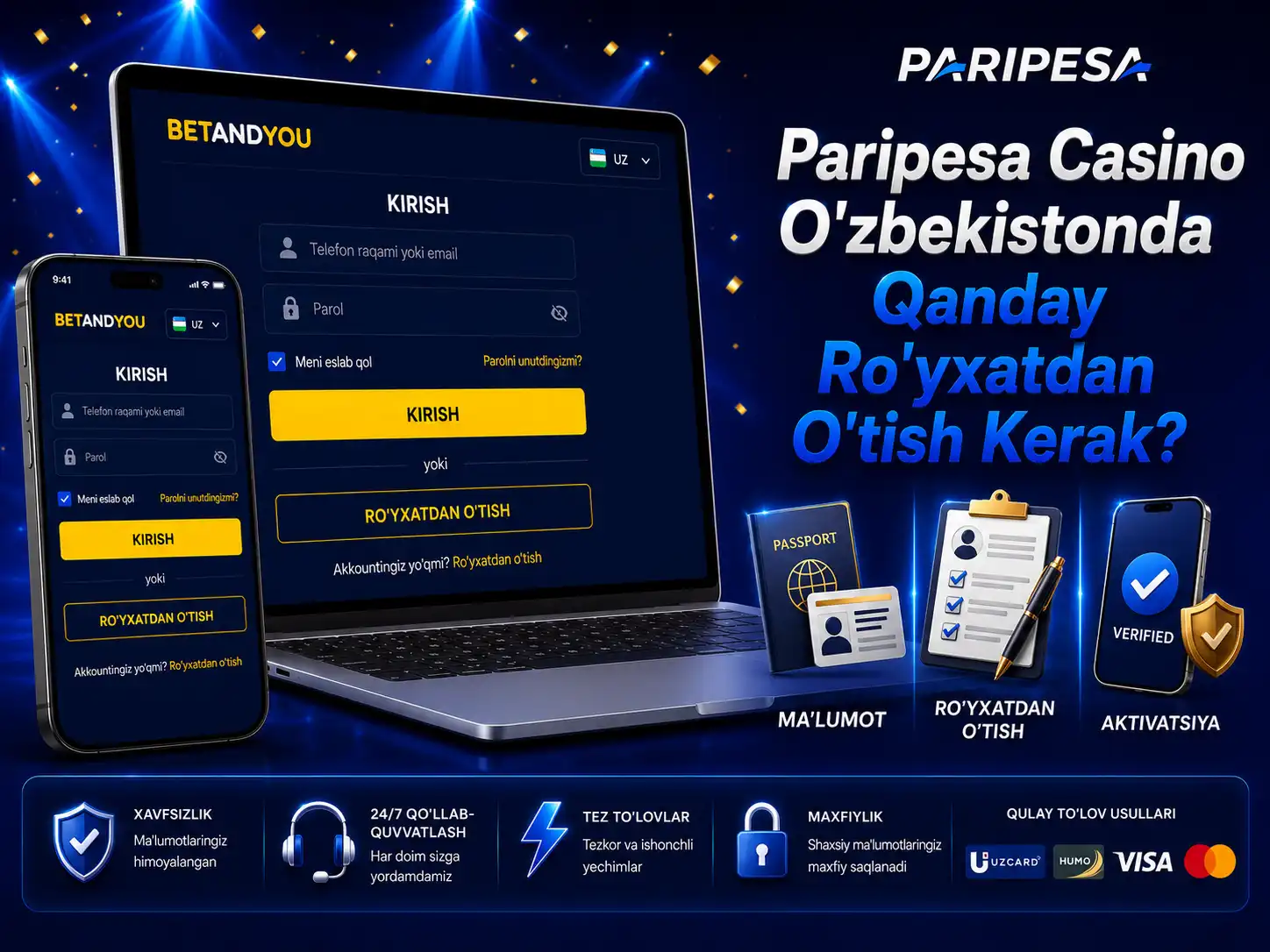 Paripesa Casino O'zbekistonda Qanday Ro'yxatdan O'tish Kerak?