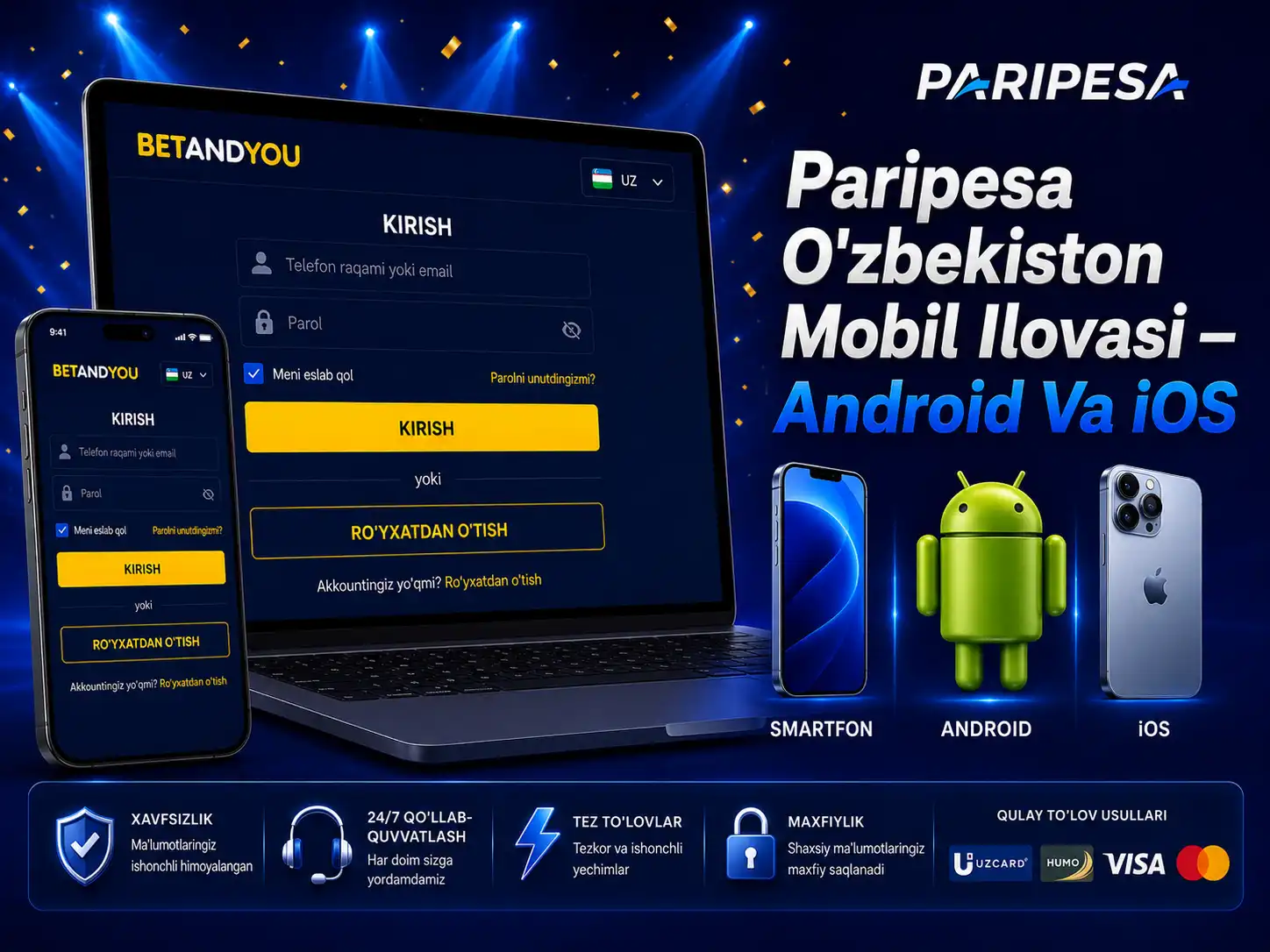 Paripesa O'zbekiston Mobil Ilovasi — Android Va iOS