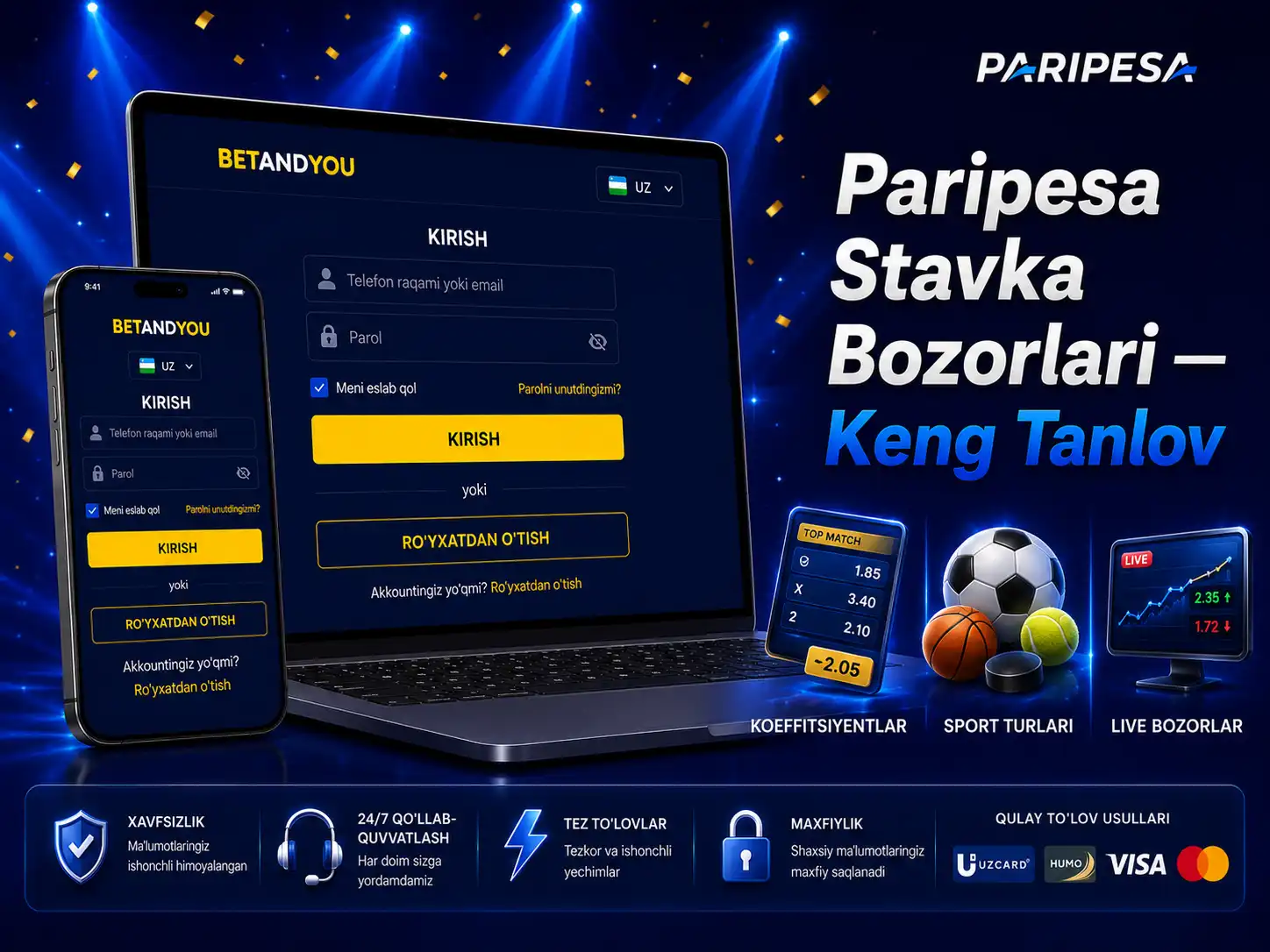 Paripesa Stavka Bozorlari — Keng Tanlov